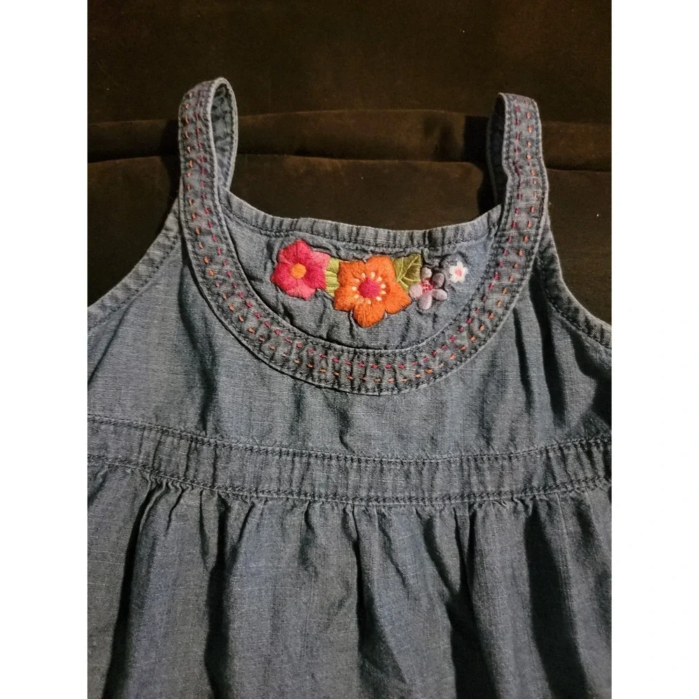 Gymboree surf adventure floral denim dress size 5t‎